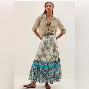 Raga Floral Patchwork Maxi Skirt Size Small